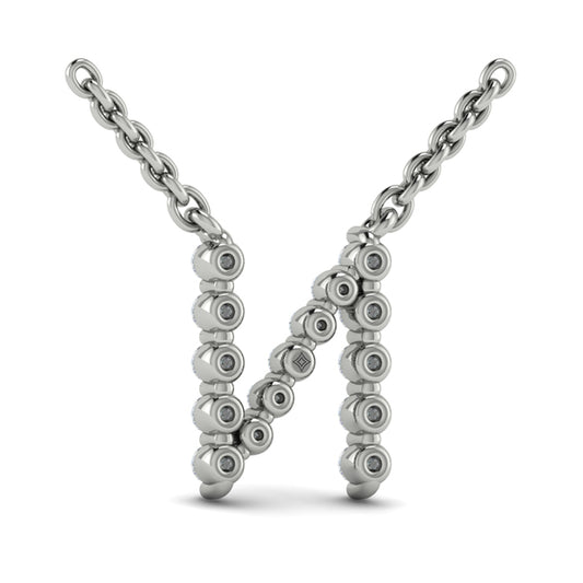 Diamond Alphabet Pendant Necklace, N