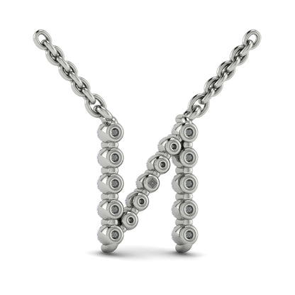 Diamond Alphabet Pendant Necklace, N