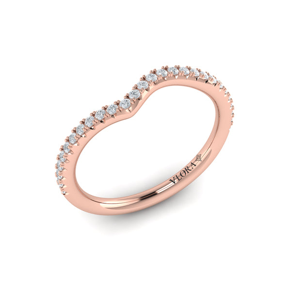 Matching Bands Wedding Band in 14K Rose Gold by Vlora Bridal
