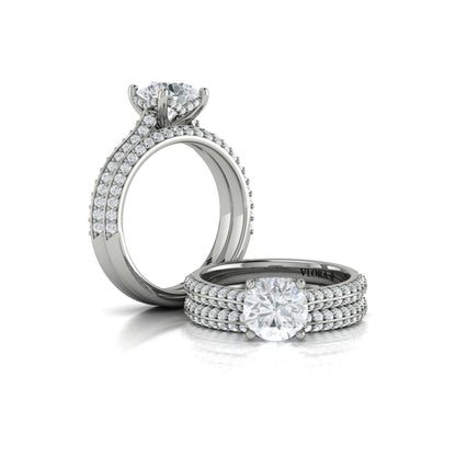 Round Classic Engagement Ring in Platinum by Vlora Bridal