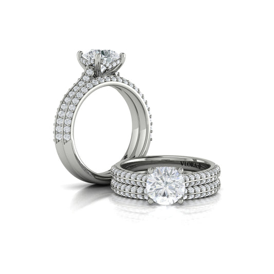 Round Classic Engagement Ring in Platinum by Vlora Bridal