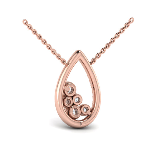 Pavé Pear Shaped and Bezel Set Diamond Pendant Necklace