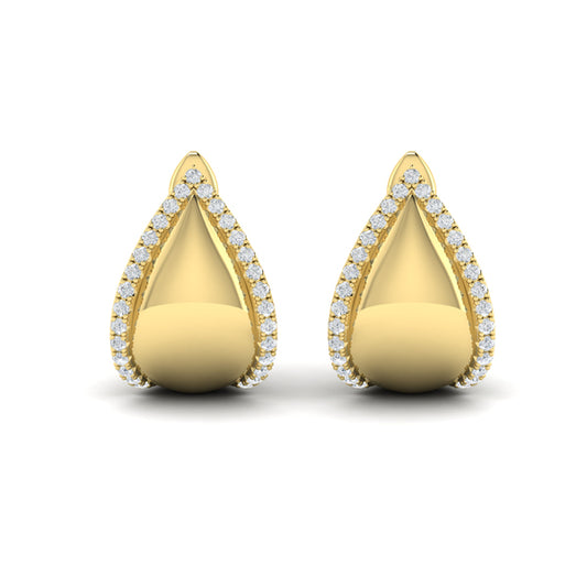 Diamond Trinity Huggie Earrings