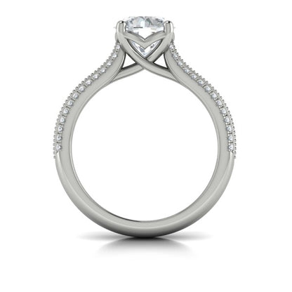 Round Classic, Modern Vintage Engagement Ring in Platinum by Vlora Bridal