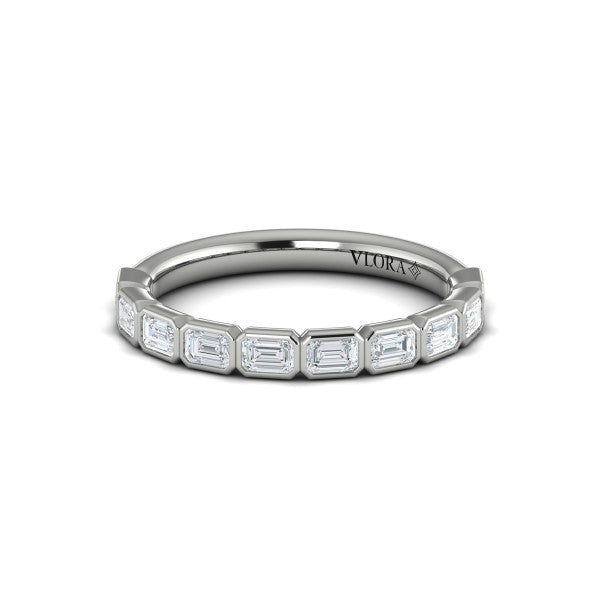 Bezel-Set Emerald Cut Stackable Band