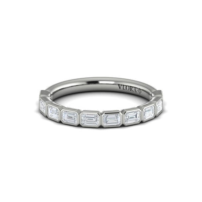 Bezel-Set Emerald Cut Stackable Band