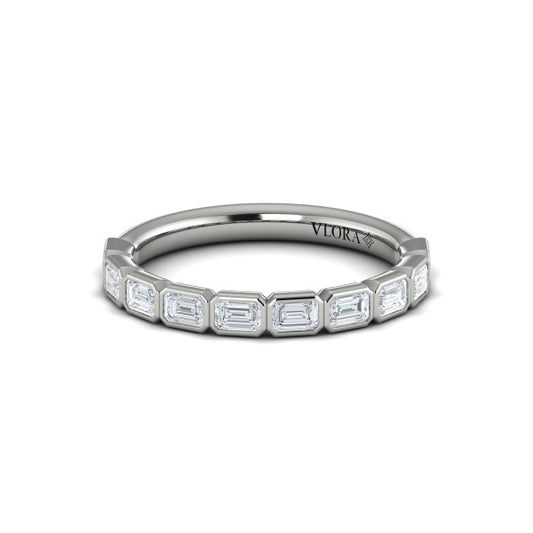 Bezel-Set Emerald Cut Stackable Band