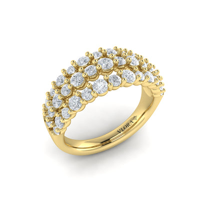 Diamond Double Row Statement Ring
