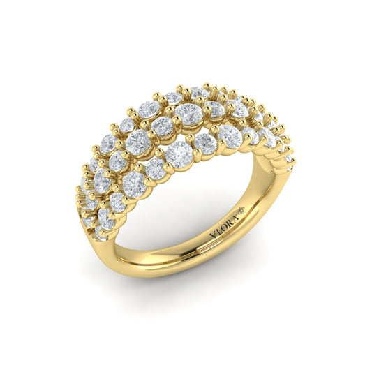 Diamond Double Row Statement Ring