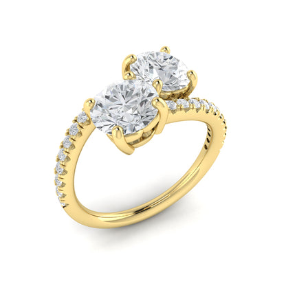 Kissing Round Diamonds Two Stone Engagement Ring