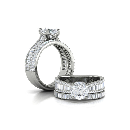 Matching Bands Wedding Band in 14K White Gold by Vlora Bridal