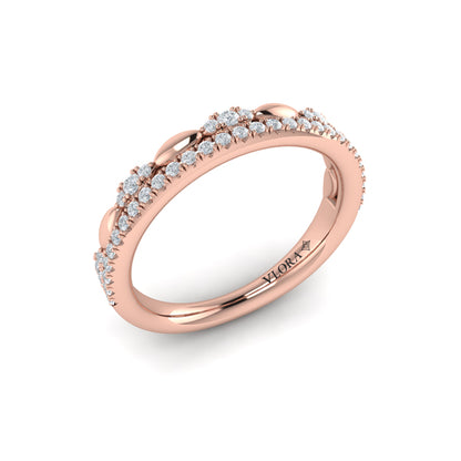 Diamond Oval Duo Pavé Band