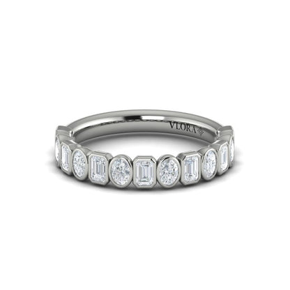 Geometric Bezel-Set Stackable Band