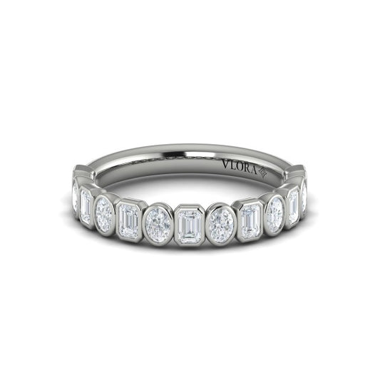Geometric Bezel-Set Stackable Band