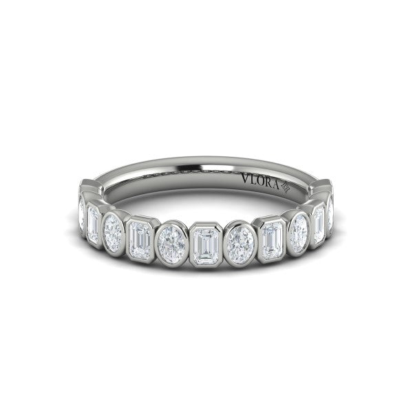 Geometric Bezel-Set Stackable Band