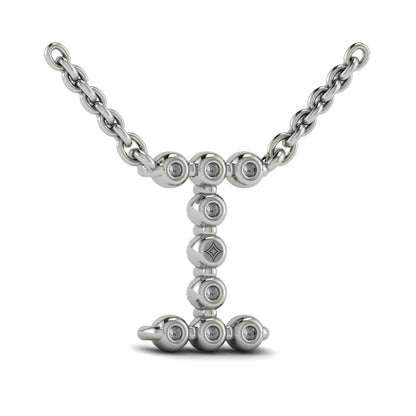 Diamond Alphabet Pendant Necklace, I