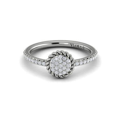 Round Shaped Diamond Pavé Ring