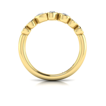 Bezel‑Set Pear, Oval and Round Shaped Diamond Ring