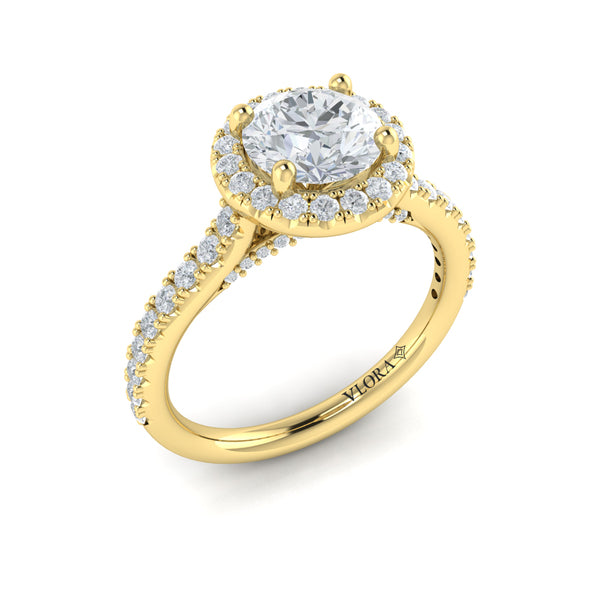 Classic Round Halo Engagement Ring