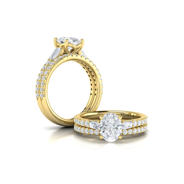 Matching Bands Wedding Band in 14K Yellow Gold by Vlora Bridal
