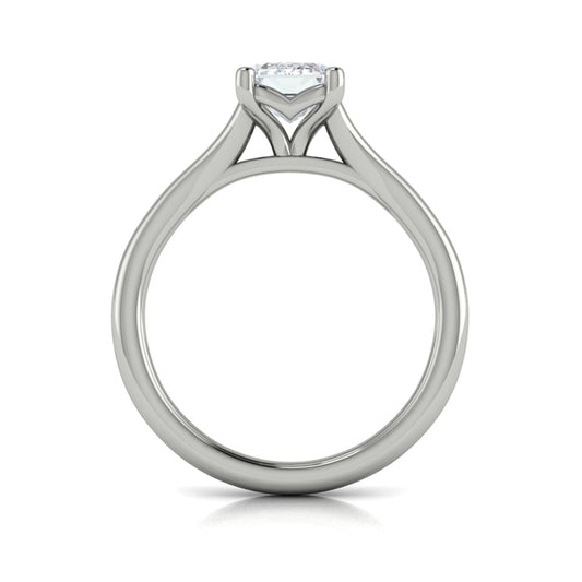 Solitaire Emerald Cut Engagement Ring
