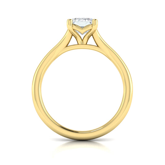 Solitaire Emerald Cut Engagement Ring
