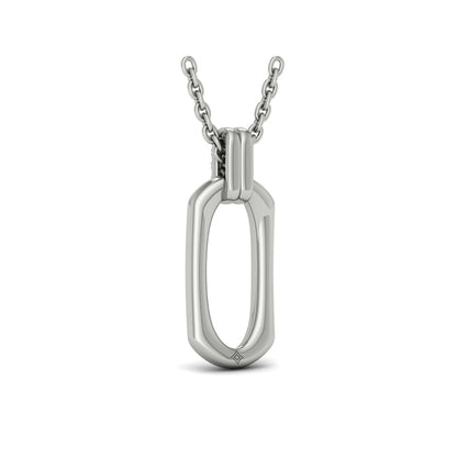 Diamond Accent North South Open Oval Pendant with Link Necklace