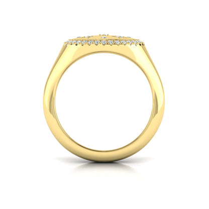 Star Diamonds and Bezel Signet Ring