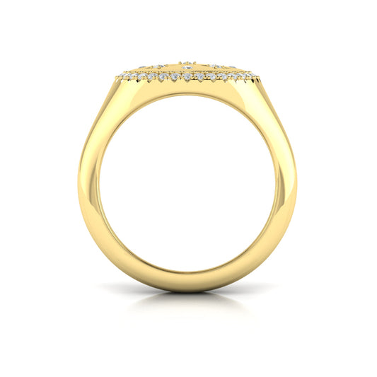 Star Diamonds and Bezel Signet Ring