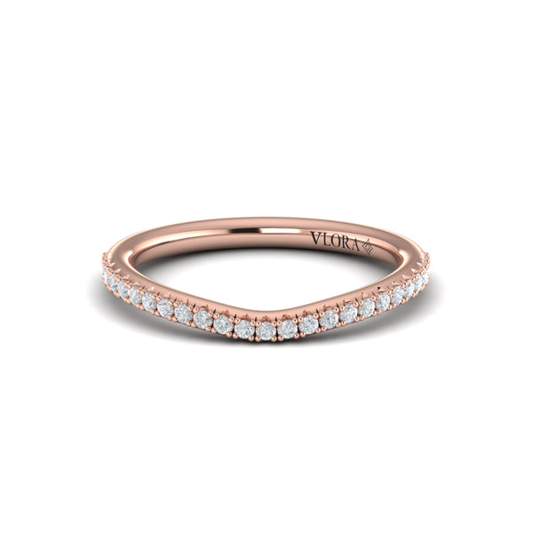 Matching Bands Wedding Band in 14K Rose Gold by Vlora Bridal
