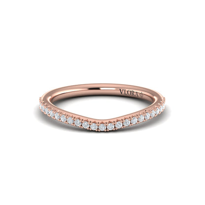 Matching Bands Wedding Band in 14K Rose Gold by Vlora Bridal