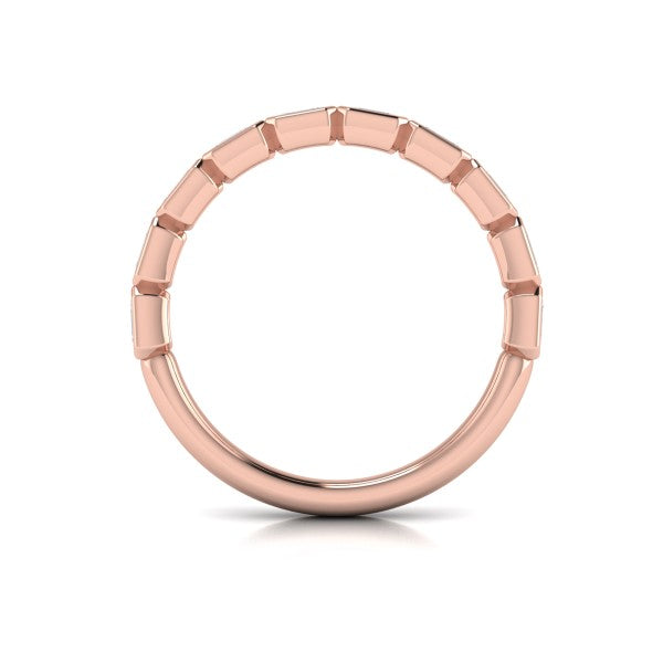 Bezel-Set Emerald Cut Stackable Band