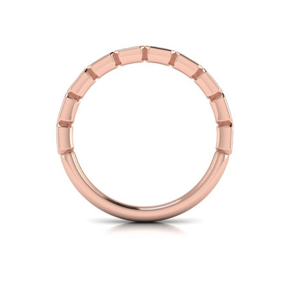 Bezel-Set Emerald Cut Stackable Band