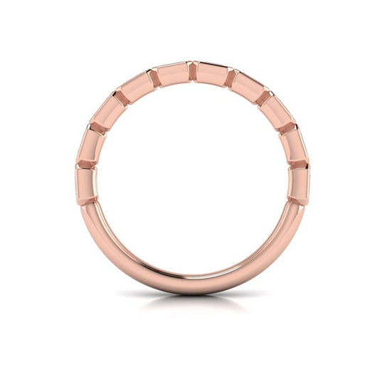 Bezel-Set Emerald Cut Stackable Band