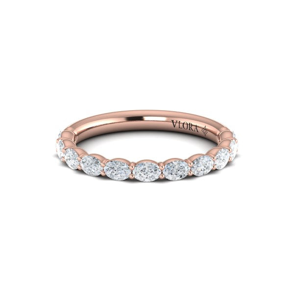 Graceful Oval Shared Prong Stackable Band