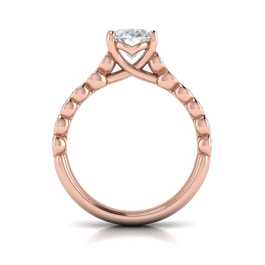 Oval Accent Oval Diamond Engagement Ring