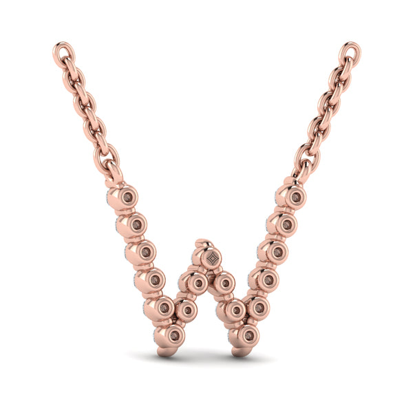 Diamond Alphabet Pendant Necklace, W