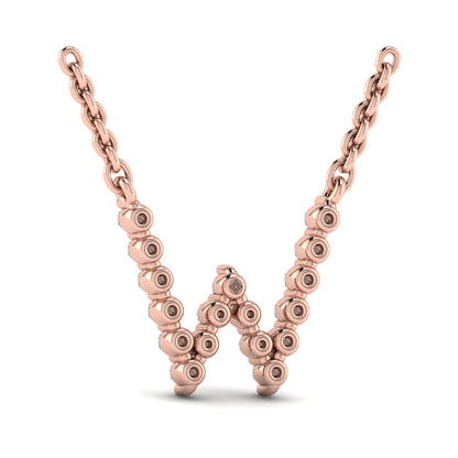 Diamond Alphabet Pendant Necklace, W