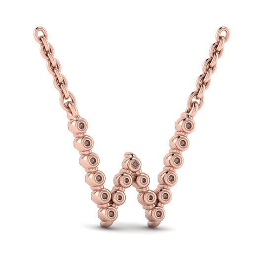 Diamond Alphabet Pendant Necklace, W