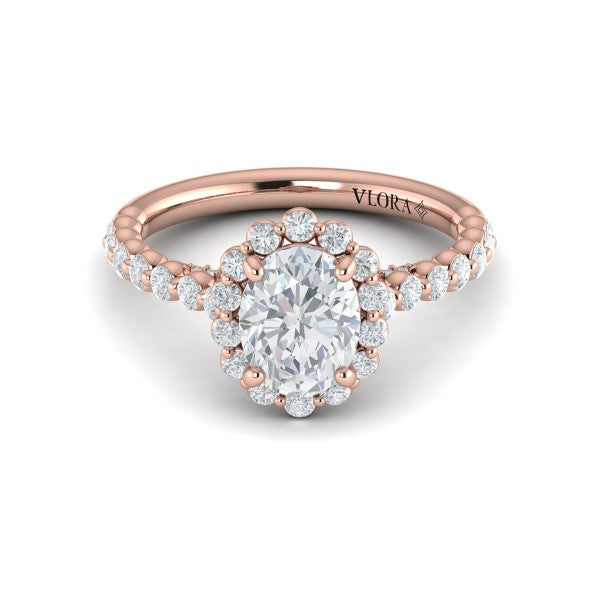Floating Halo Oval Engagement Ring