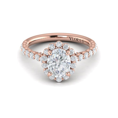 Floating Halo Oval Engagement Ring