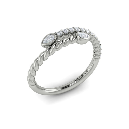 Beaded Bypass Stackable Ring