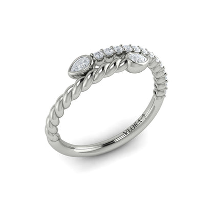 Beaded Bypass Stackable Ring