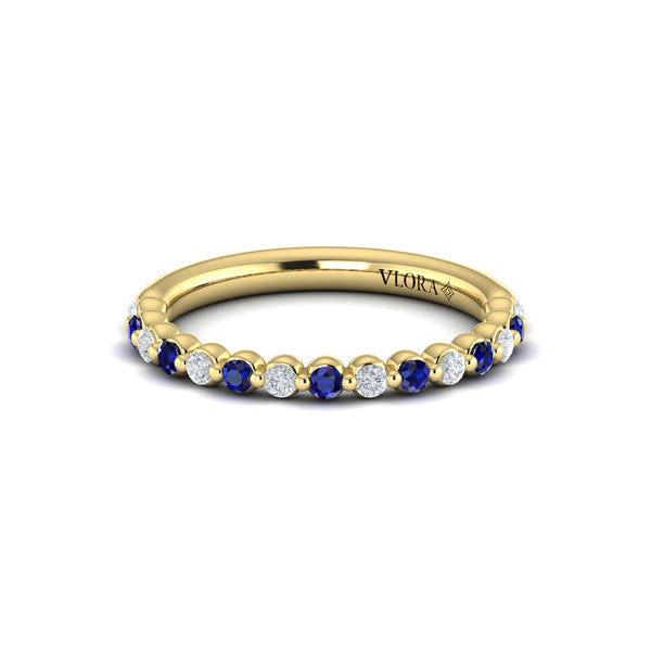 Diamond and Blue Sapphire Ring