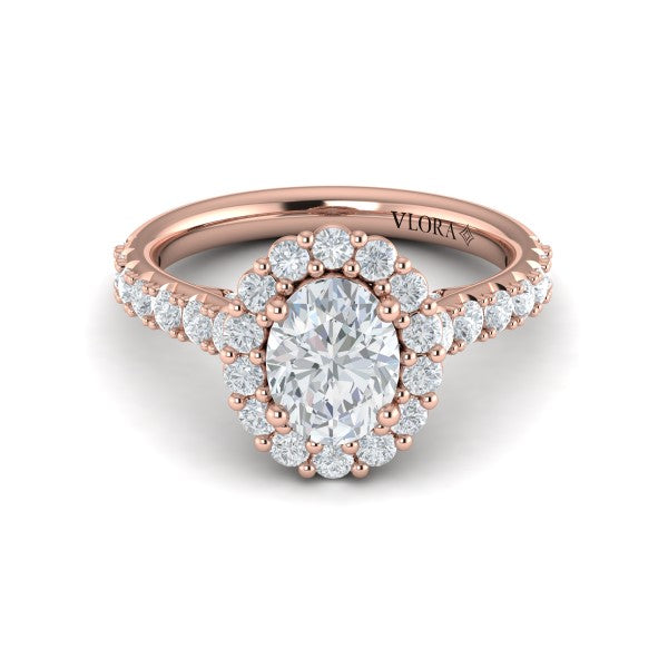 Bloom Halo Oval Engagement Ring