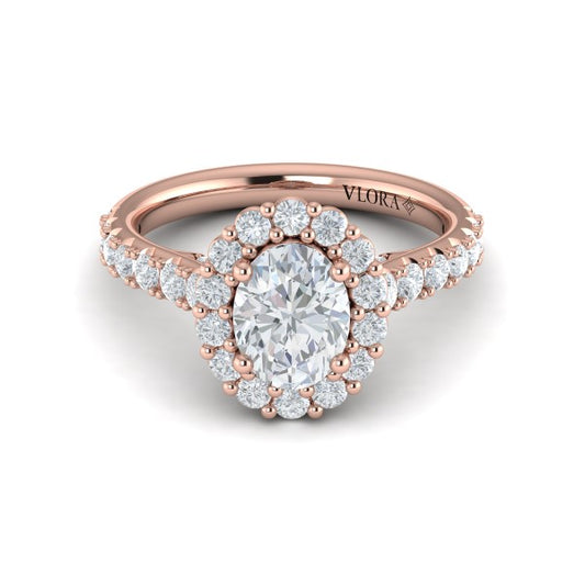 Bloom Halo Oval Engagement Ring
