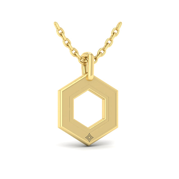 Diamond Open Honeycomb Pendant Necklace