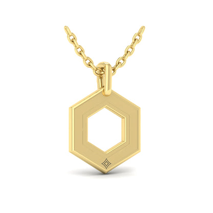 Diamond Open Honeycomb Pendant Necklace