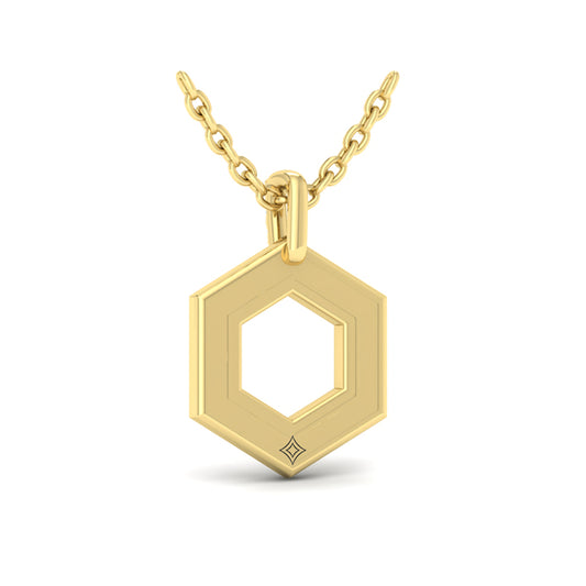 Diamond Open Honeycomb Pendant Necklace