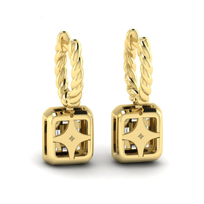 Multi Baguette and Round Diamond Drop Earrings